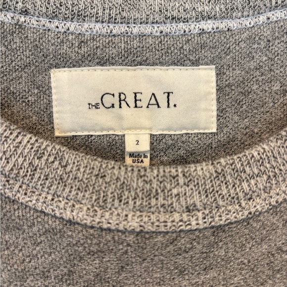 THE GREAT Teammate Light Gray Knit Crewneck 2/Medium - Picture 3 of 4